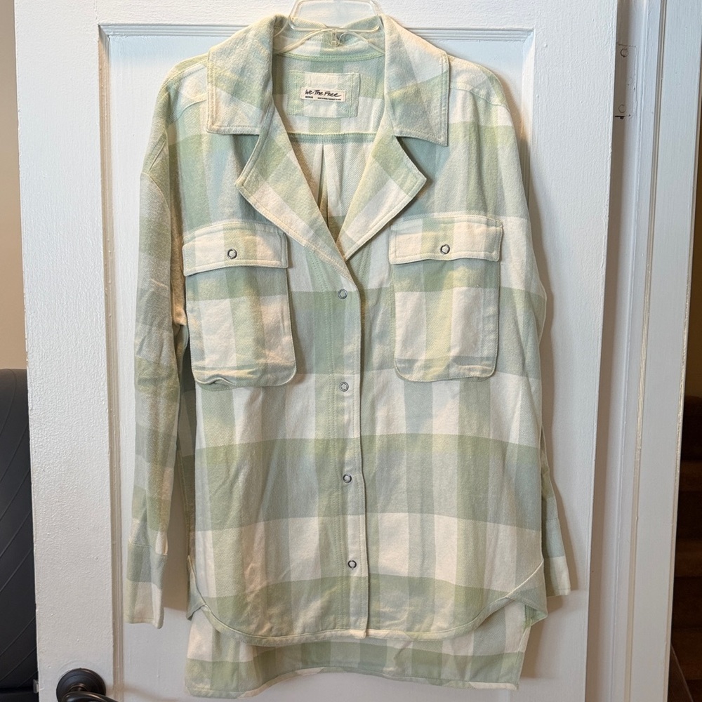 We The Free Mint and White Checkered Shirt